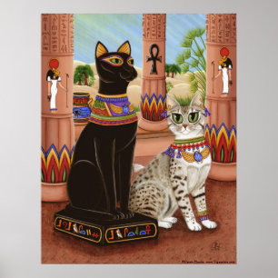 Temple of Bastet Egypt Bast Goddess Cat Poster
