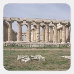 Temple of Hera I Vierkante Sticker