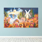 Temple of Jerusalem in Hanukkah Canvas Afdruk (Insitu (Houten vloer))