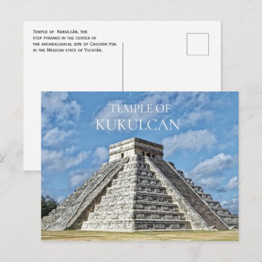 Temple of Kukulcán, Pyramid, Chichen Itza, Mexico Briefkaart (Voorkant / Achterkant)