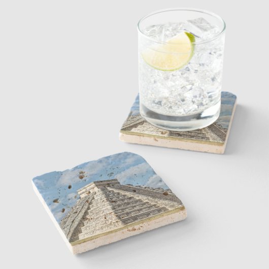 Temple of Kukulcán, Pyramid, Chichen Itza, Mexico Stenen Onderzetter (Zijkant)