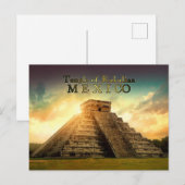 Temple of Kukulkan Mexico gestiliseerd Briefkaart (Voorkant / Achterkant)