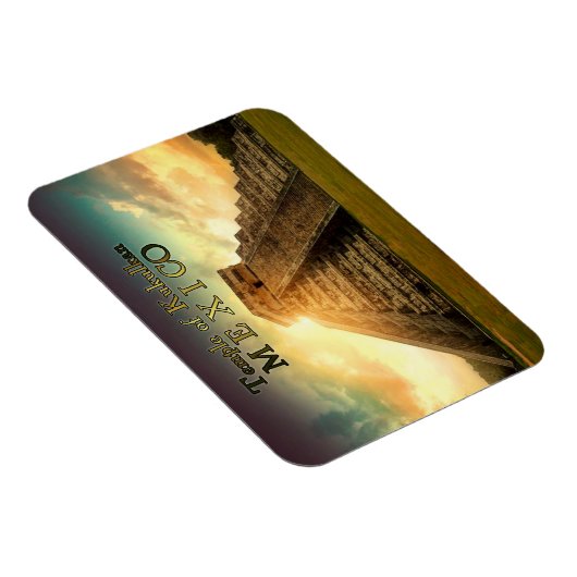 Temple of Kukulkan Mexico gestiliseerd Magneet (Rechterzijde)