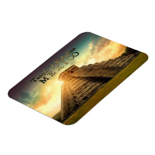 Temple of Kukulkan Mexico gestiliseerd Magneet (Linkerzijde)