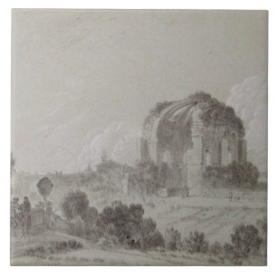 Temple of Minerva Medici, Rome, 1754 (tekening en Tegeltje