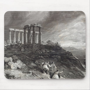 Temple of Minerva Sunium, gegraveerd door J. Zaddl Muismat