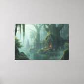 Temple of Moss and Mist Canvas Afdruk (Voorkant)
