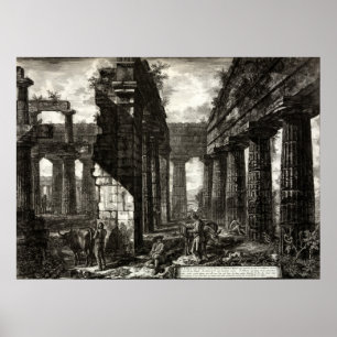 Temple of Neptune, Paestum - Giovanni Battista Pir Poster