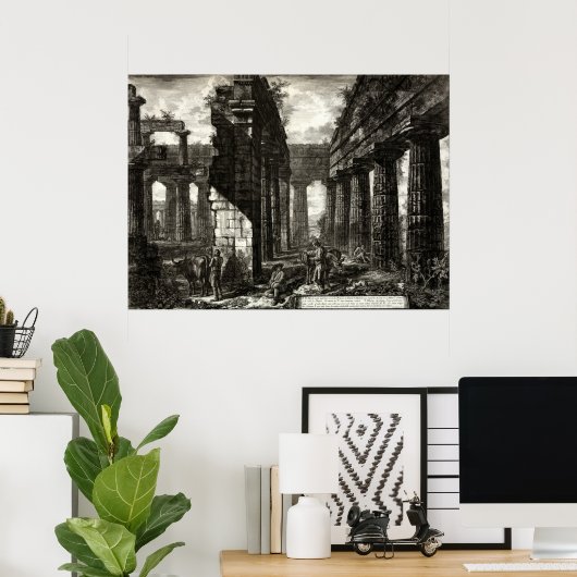 Temple of Neptune, Paestum - Giovanni Battista Pir Poster (Thuiskantoor)