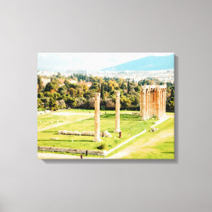 Temple of Olympian Zeus, Athene Canvas Afdruk