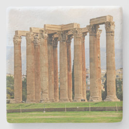 Temple of Olympian Zeus, Athene, Griekenland Sq On Stenen Onderzetter