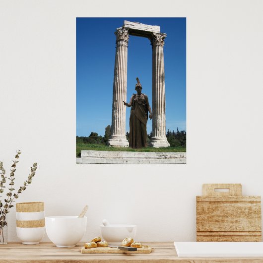 Temple of Olympian Zeus-Gate with goddess Athena Poster (Keuken)