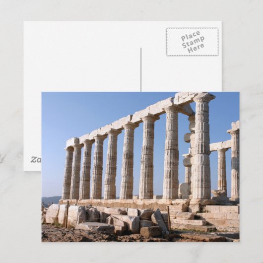 Temple of Poseidon, Sounion, Griekenland Briefkaart (Voorkant / Achterkant)