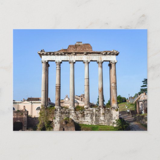 Temple of Saturn in the Roman Forum - Rome, Italië Briefkaart (Voorkant)