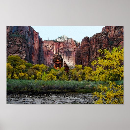 Temple of Sinawava, Zion in Utah, 12x8 Poster (Voorkant)