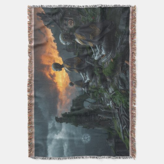 Temple of the Last AI Monks: Futuristic Sci Fi Deken (Voorkant Verticaal)