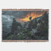 Temple of the Last AI Monks: Futuristic Sci Fi Deken (Voorkant)