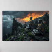 Temple of the Last AI Monks: Futuristic Sci Fi Poster (Voorkant)