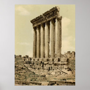 Temple of the Sun, side uitzicht, Baalbek, Heilige Poster