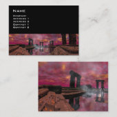 TEMPLE OF THE WATER, Paarse Zwart Visitekaartje (Voorkant / Achterkant)