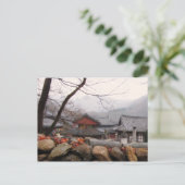 Temple op het platteland in Zuid-Korea, herfst Briefkaart (Staand voorkant)