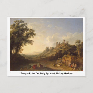 Temple ruins op Sicilië door Jacob Philipp Hackert Briefkaart