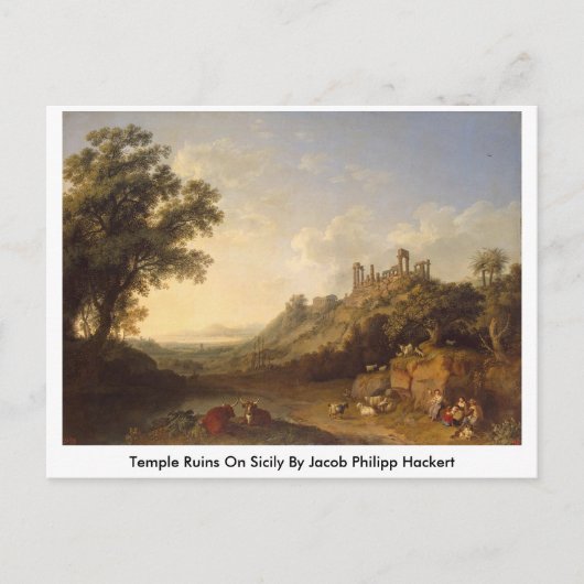 Temple ruins op Sicilië door Jacob Philipp Hackert Briefkaart (Voorkant)