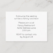 Temple Sealing & Meal Invitation Informatiekaartje (Achterkant)