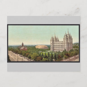 Temple Square, Salt Lake City klassiek Photochrom Briefkaart