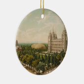 Temple Square Salt Lake City Utah in 1899 Keramisch Ornament (Rechts)