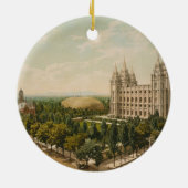 Temple Square Salt Lake City Utah in 1899 Keramisch Ornament (Achterkant)