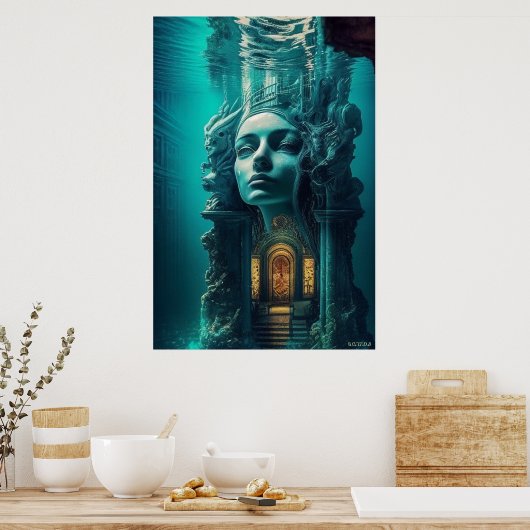 Temple to Aurora - (met tekentafel Logo) Poster (Keuken)