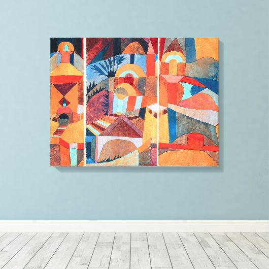 Temple tuinen | Paul Klee | Canvas Afdruk (Insitu (Houten vloer))