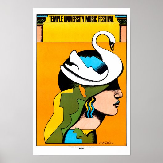 Temple University Muziekfestival Vintage Poster (Voorkant)