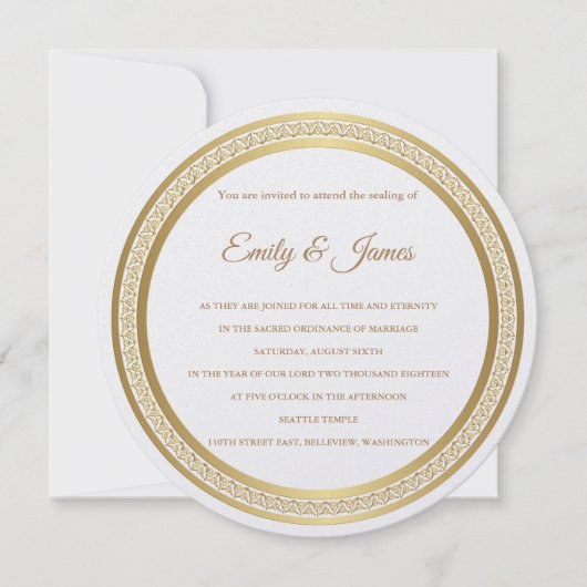 Temple Wedding Invitation-Eternal Circle Kaart (Voorkant)