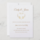 Temple Wedding Invitation-Fancy Gold Heart Invitat Kaart (Voorkant)