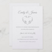 Temple Wedding Invitation-Fancy Heart Kaart (Voorkant / Achterkant)