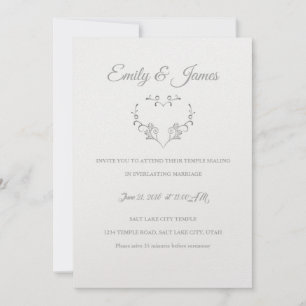 Temple Wedding Invitation-Fancy Heart Kaart