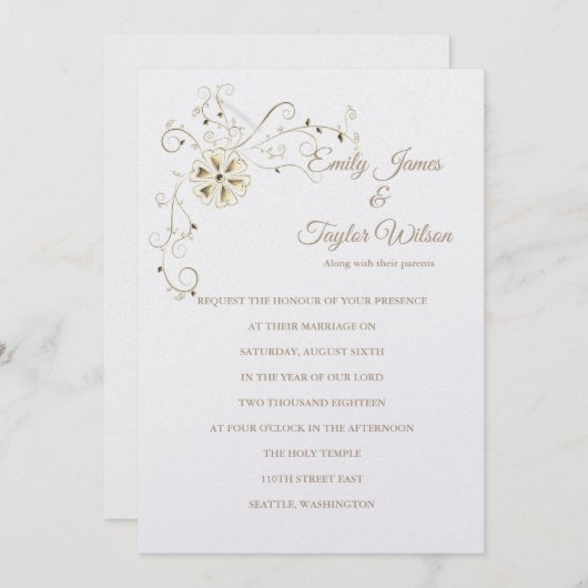 Temple Wedding Invitation Kaart (Voorkant / Achterkant)