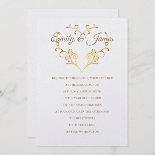 Temple Wedding Invitation Kaart (Voorkant / Achterkant)