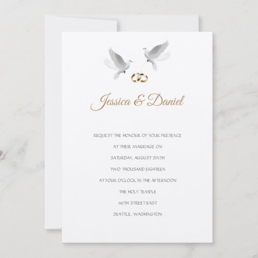 Temple Wedding Invitation Kaart (Voorkant)