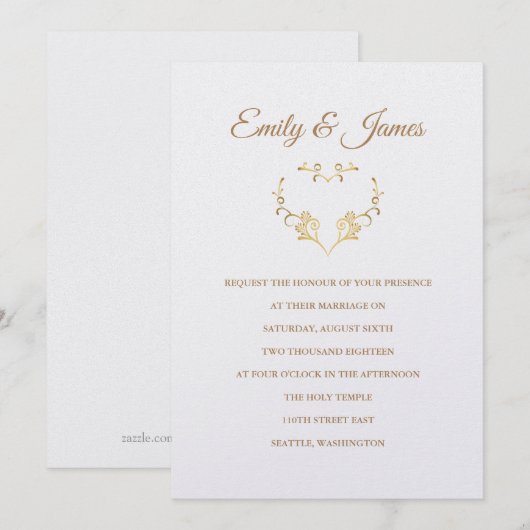 Temple Wedding Invitation Kaart (Voorkant / Achterkant)