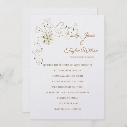 Temple Wedding Invitation Kaart (Voorkant / Achterkant)