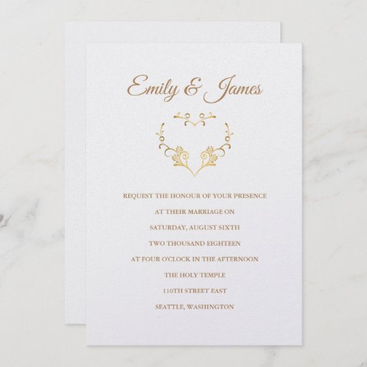 Temple Wedding Invitation Kaart (Voorkant / Achterkant)