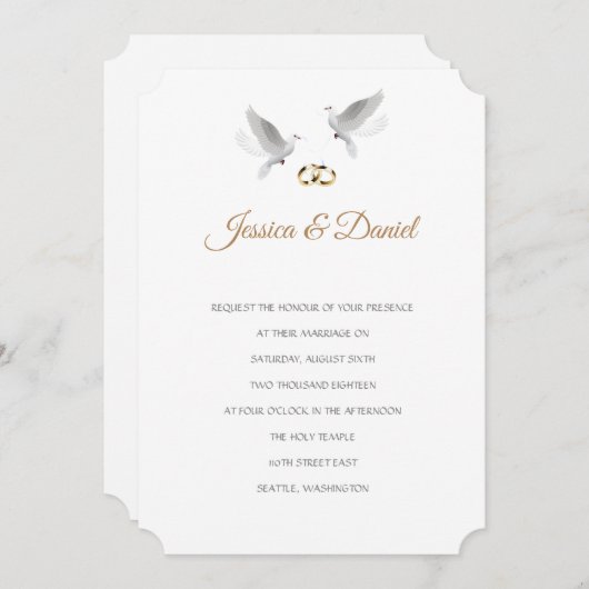 Temple Wedding Invitation Kaart (Voorkant / Achterkant)