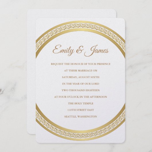 Temple Wedding Invitation Kaart (Voorkant / Achterkant)