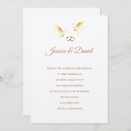 Temple Wedding Invitation Kaart (Voorkant / Achterkant)