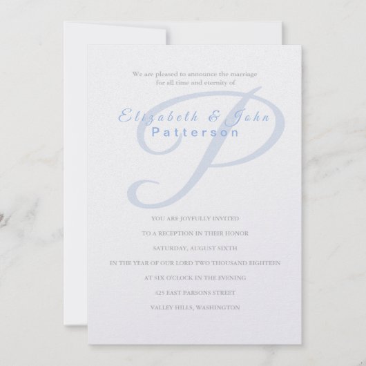 Temple Wedding Invitation-Last Initiaal Invitation Kaart (Voorkant)