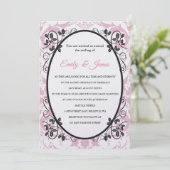 Temple Wedding Invitation Pink Coronation Kaart (Staand voorkant)