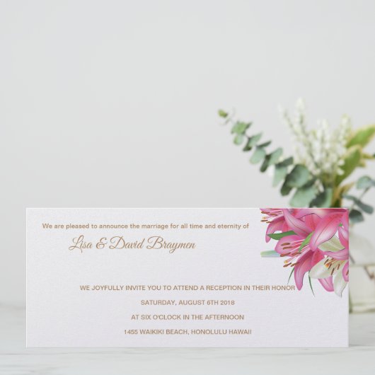 Temple Wedding Invitation Reception Kaart (Staand voorkant)